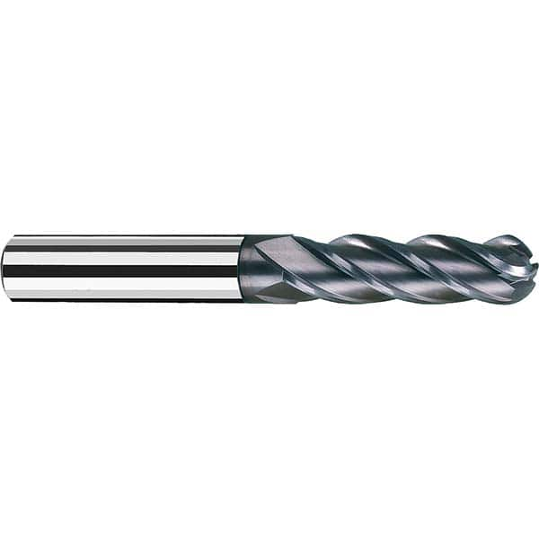 Fraisa - 3/8" Diam, 1-1/2" LOC, 4 Flute Solid Carbide Ball End Mill - Benchmark Tooling