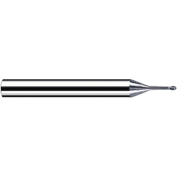 Fraisa - 1mm Diam, 0.8mm LOC, 2 Flute Solid Carbide Ball End Mill - Benchmark Tooling