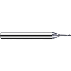 Fraisa - 1mm Diam, 0.8mm LOC, 2 Flute Solid Carbide Ball End Mill - Benchmark Tooling