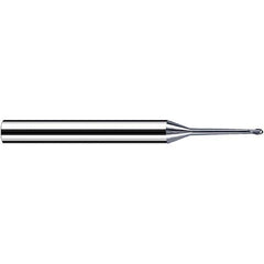 Fraisa - 0.8mm Diam, 0.65mm LOC, 2 Flute Solid Carbide Ball End Mill - Benchmark Tooling