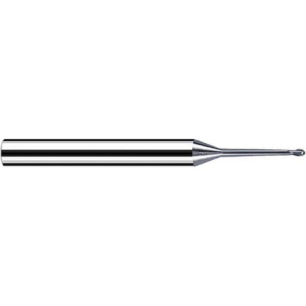 Fraisa - 0.6mm Diam, 0.5mm LOC, 2 Flute Solid Carbide Ball End Mill - Benchmark Tooling