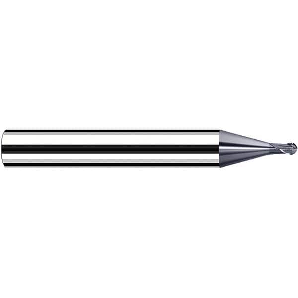 Fraisa - 0.8mm Diam, 3.6mm LOC, 2 Flute Solid Carbide Ball End Mill - Benchmark Tooling