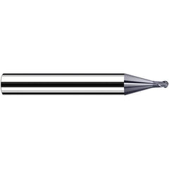 Fraisa - 0.5mm Diam, 3.6mm LOC, 2 Flute Solid Carbide Ball End Mill - Benchmark Tooling