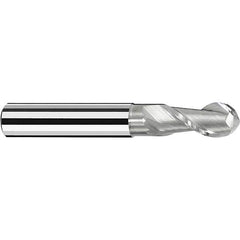 Fraisa - 1/8" Diam, 2-1/4" LOC, 2 Flute Solid Carbide Ball End Mill - Exact Industrial Supply