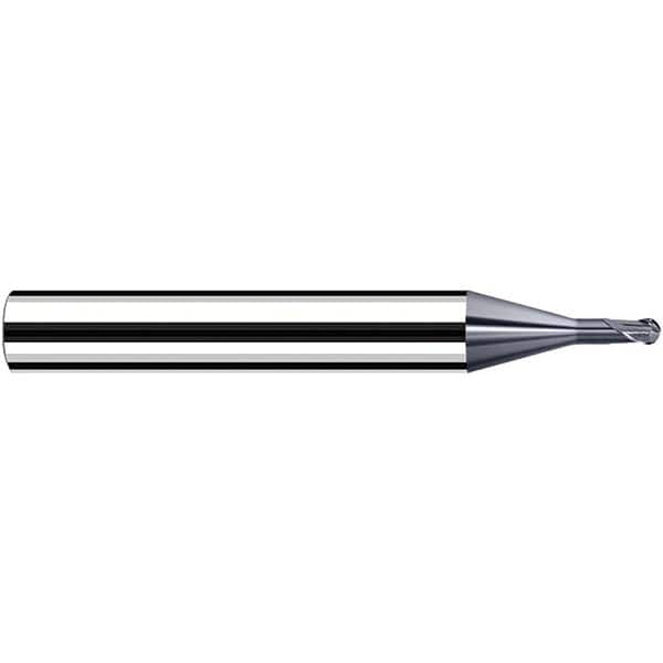 Fraisa - 1mm Diam, 3.6mm LOC, 2 Flute Solid Carbide Ball End Mill - Benchmark Tooling