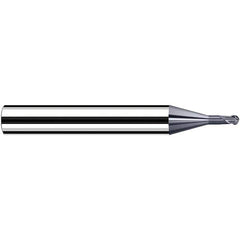 Fraisa - 0.4mm Diam, 3.6mm LOC, 2 Flute Solid Carbide Ball End Mill - Benchmark Tooling
