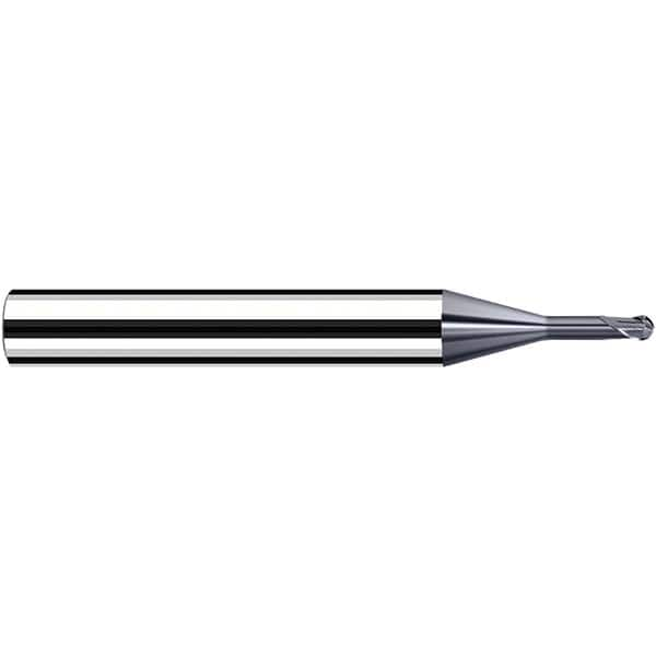 Fraisa - 0.6mm Diam, 3.6mm LOC, 2 Flute Solid Carbide Ball End Mill - Benchmark Tooling