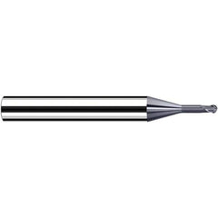 Fraisa - 0.4mm Diam, 3.6mm LOC, 2 Flute Solid Carbide Ball End Mill - Benchmark Tooling