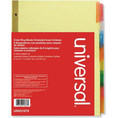 UNIVERSAL - Tabs, Indexes & Dividers Indexes & Divider Type: Customizable Size: 8-1/2 x 11 - Benchmark Tooling