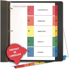 UNIVERSAL - Tabs, Indexes & Dividers Indexes & Divider Type: Preprinted Numeric Size: 8-1/2 x 11 - Benchmark Tooling