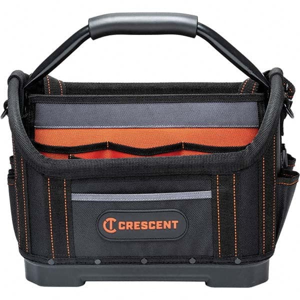 Crescent - 25 Pocket, Polyester, Black/Orange Open Top Tool Bag - Benchmark Tooling