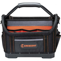 Crescent - 25 Pocket, Polyester, Black/Orange Open Top Tool Bag - Benchmark Tooling