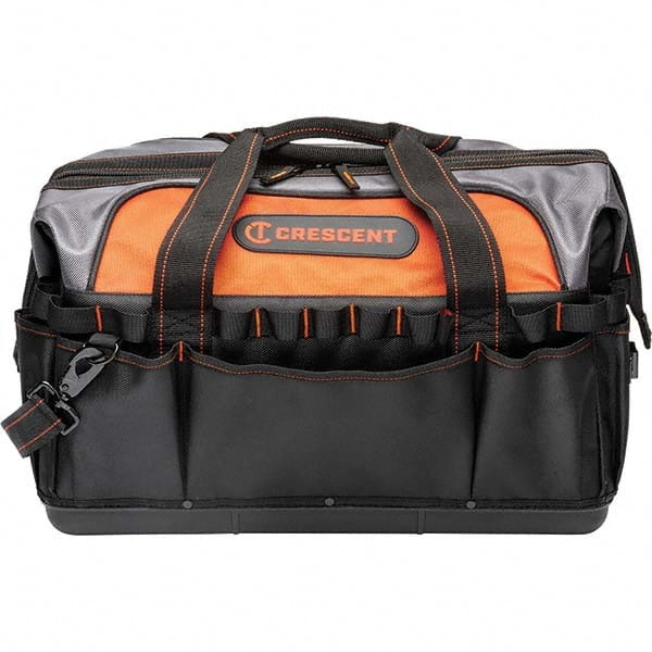 Crescent - 30 Pocket, Polyester, Black/Orange Contractor's Bag - Benchmark Tooling