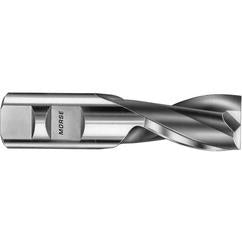 15mm Dia. x 3-1/8 Overall Length 2-Flute Square End High Speed Steel SE End Mill-Round Shank-Center Cut-Uncoated - Benchmark Tooling