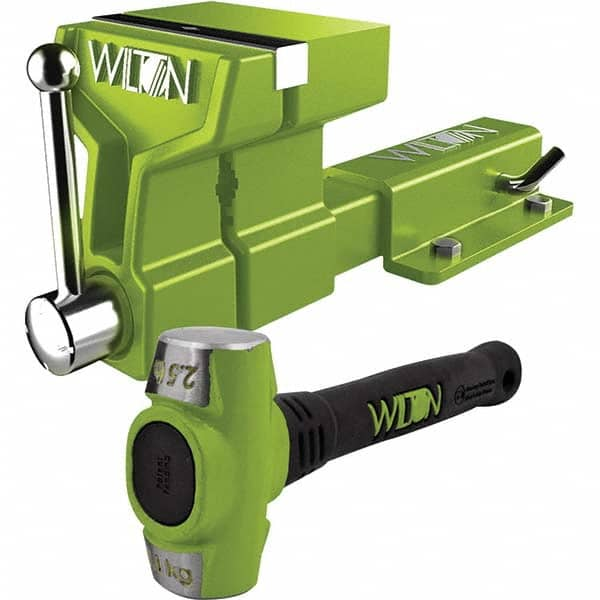 Wilton - 5" Jaw Width x 6" Jaw Opening, 4-1/2" Throat Depth, Bench & Pipe Combination Vise - Benchmark Tooling