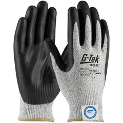 19-D334/S Coated Gloves - G-Tek 3GX Dyneema Diamond - S&P 13G Shell - Black Nitrile Foam Grip - A3 - Exact Industrial Supply
