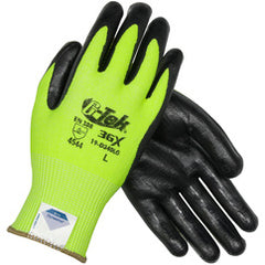 19-D340LG/L Coated Gloves - G-Tek 3GX Dyneema Diamond - Hi-Vis Yellow 13G - Black Nitrile Foam - A4 - Benchmark Tooling