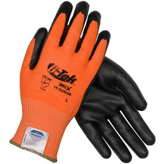 19-D340OR/M Coated Gloves - G-Tek 3GX Dyneema Diamond - Hi-Vis Orange 13G - Black Nitrile Foam - A4