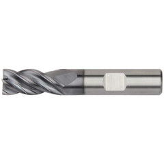 Square End Mill: 3/4'' Dia, 3'' LOC, 3/4'' Shank Dia, 6'' OAL, 4 Flutes, Solid Carbide Single End, AlTiN Finish, Spiral Flute, 36 ™ Variable Helix, Mfr Grade KCPM15, Centercutting, RH Cut, RH Flute, Series H1TE