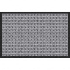 Entrance Mat: 6' Long, 4' Wide, Polypropylene Surface Indoor & Outdoor, Medium-Duty Traffic, Rubber Base, Gray