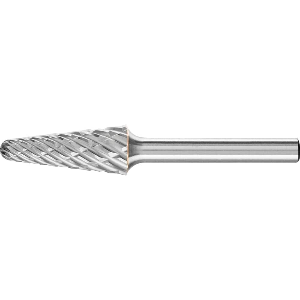 PFERD - SL-4, 1/2" Cut Diam, 1/4" Shank Diam, Carbide End Cut Tree with Radius End Burr - Exact Industrial Supply