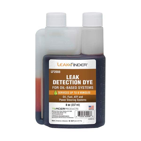 Leak Finder - Automotive Leak Detection Dyes Applications: Engine Oil; Transmission Fluid; Fuel Container Size: 8 oz. - Benchmark Tooling