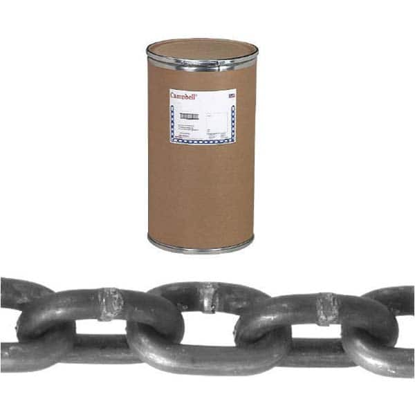 Campbell - Welded Chain; Chain Grade: 30 ; Trade Size: 5/8 ; Load Capacity (Lb.): 6900.000 ; Finish/Coating: Self-Colored ; Type: Welded ; Length (Feet): 150 - Exact Industrial Supply