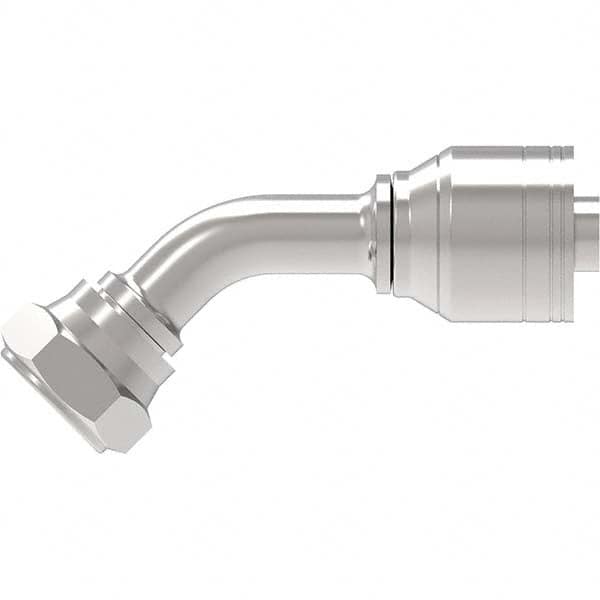 Eaton - Hydraulic Hose Fittings & Couplings Type: BSPP 60 Cone Female 45 Elbow Hose Diameter: 1/4 (Inch) - Benchmark Tooling