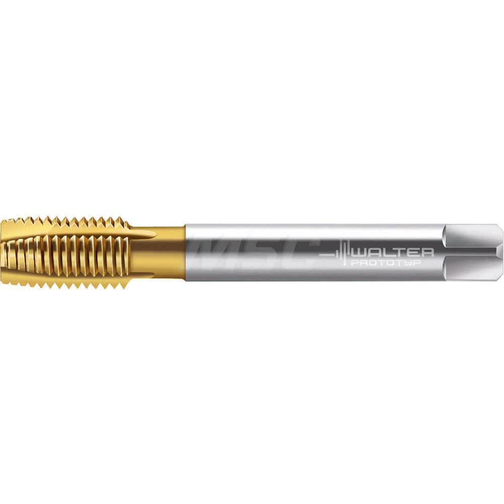 Spiral Point Tap: MF10 x 1.25, MF & DIN 374, 3 Flutes, Plug, 6H, HSS-E, TiN Finish 20 mm Thread Length, 100 mm OAL, Right Hand, Series TC216