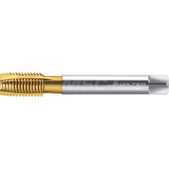 Spiral Point Tap: MF10 x 1.25, MF & DIN 374, 3 Flutes, Plug, 6H, HSS-E, TiN Finish 20 mm Thread Length, 100 mm OAL, Right Hand, Series TC216