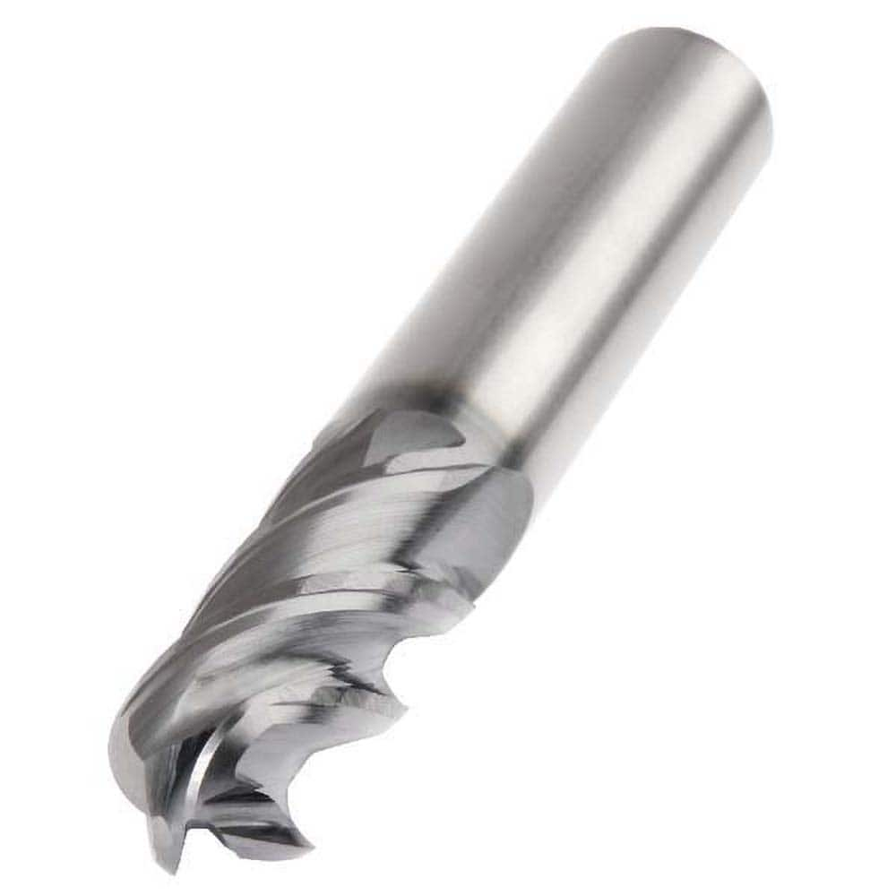 Ball End Mill: 0.75″ Dia, 1.5″ LOC, 4 Flute, Solid Carbide 4″ OAL, 3/4″ Shank Dia, AlTiN Coated, Single End, Series HARVI