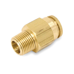 Push-To-Connect Tube to Male & Tube to Male NPTF Tube Fitting: 1/4″ Thread, 3/8″ OD Brass, 250 psi