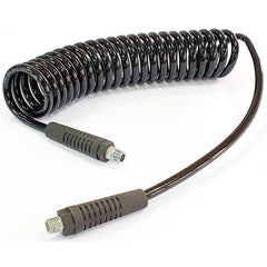 Coiled & Self Storing Hose: 1/4″ ID, 5' Long, MNPT 120 Max psi, Black