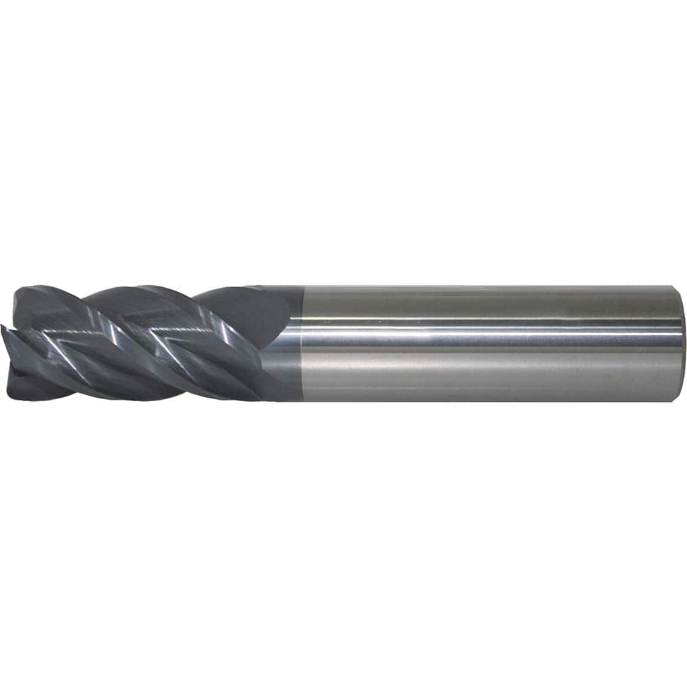 Corner Radius End Mill: 1/8″ Dia, 1/4″ LOC, 0.01″ Radius, 4 Flutes, Solid Carbide 1-1/2″ OAL, 1/8″ Shank Dia, 40 ° Helix, AlTiN+ Coated, Corner Radius End, Centercutting, Series 6/44