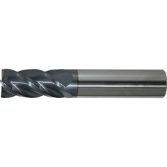 Square End Mill: 3/16'' Dia, 3/8'' LOC, 3/16'' Shank Dia, 2'' OAL, 4 Flutes, Solid Carbide Single End, AlTiN+ Finish, Spiral Flute, 40 ° Helix, Centercutting, RH Cut, RH Flute, Series 6/44