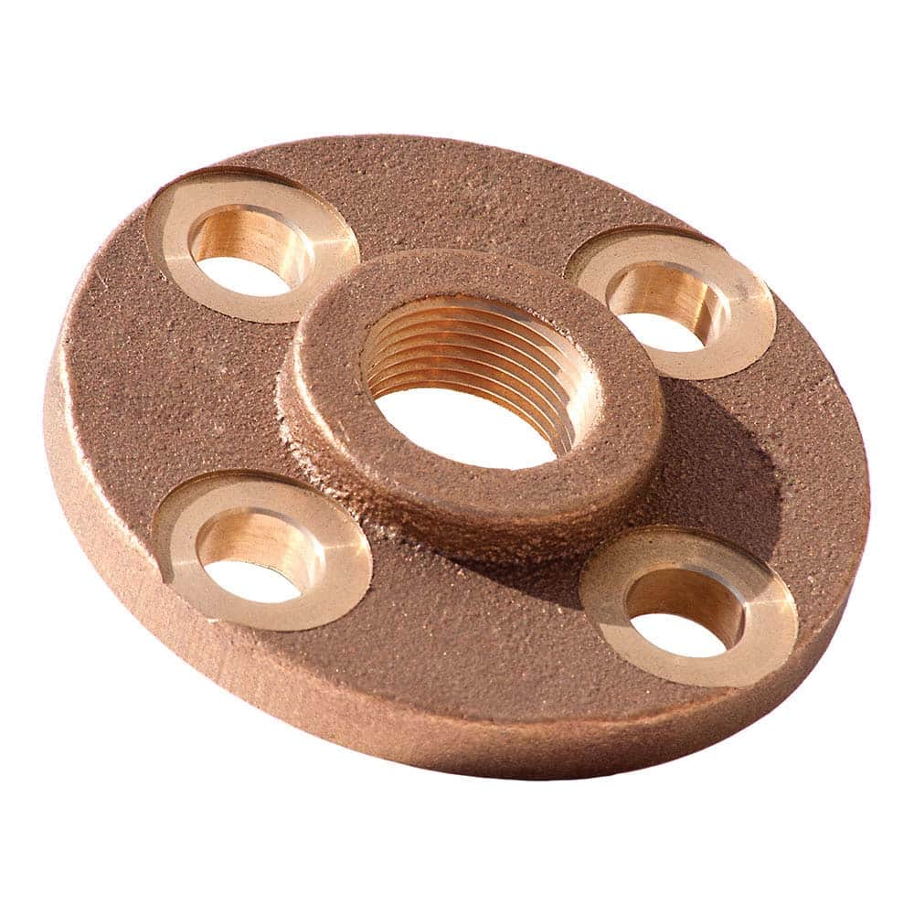 Merit Brass - Brass & Chrome Pipe Fittings Type: Threaded Flange Fitting Size: 1-1/4 - Benchmark Tooling