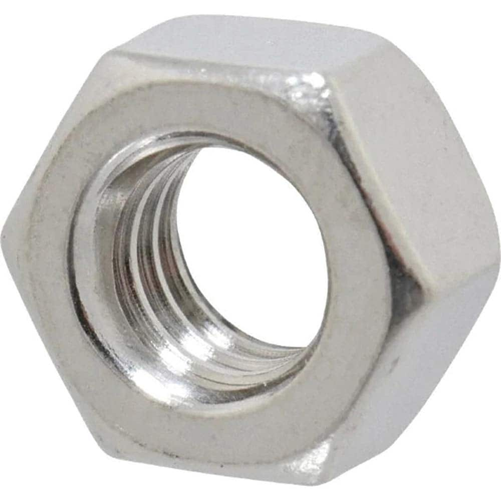 Hex Nut: 5/16-18, Grade A286 Stainless Steel, Plain Finish Right Hand Thread, 1/2″ Across Flats, 2B