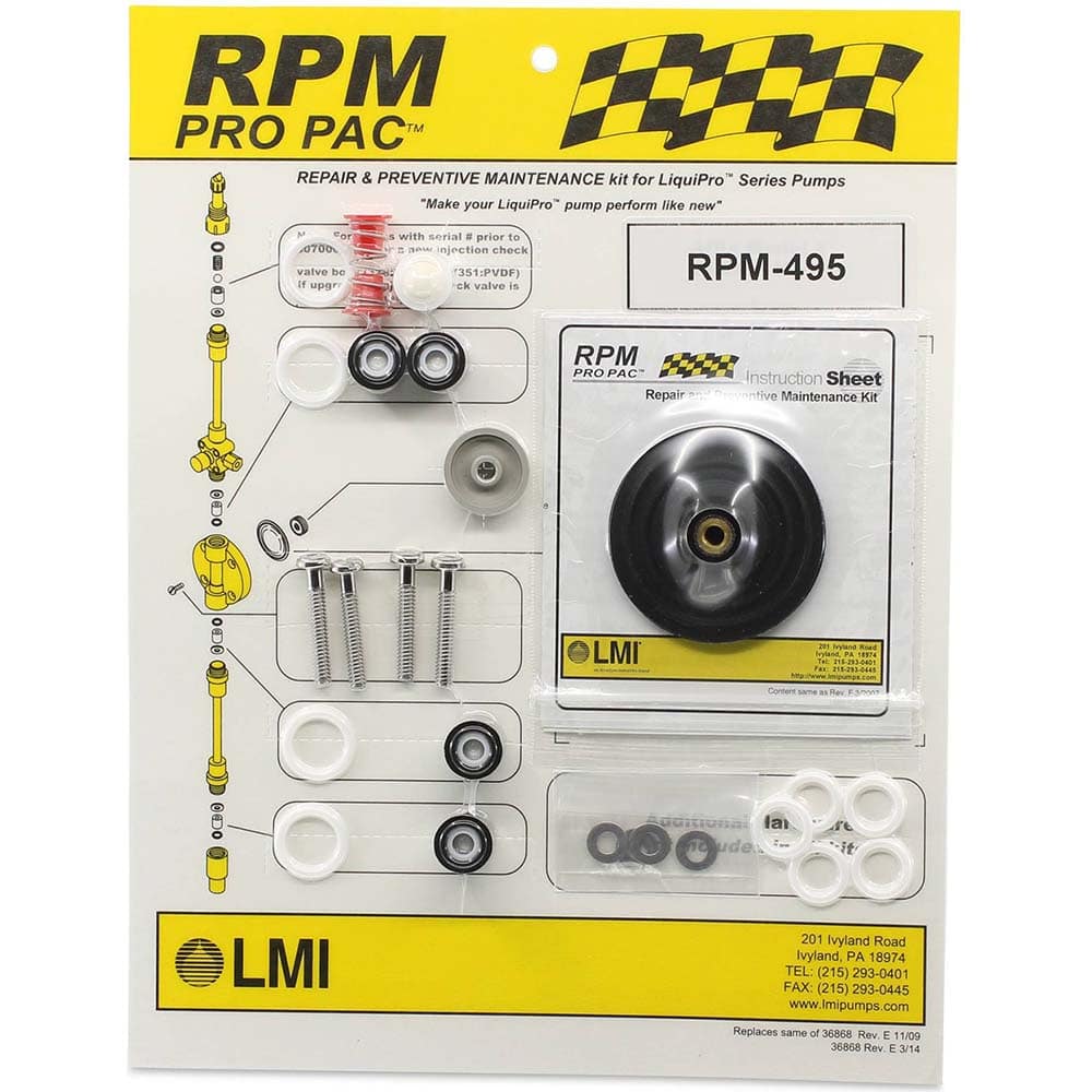 LMI - Metering Pump Accessories Type: Liquid End Preventative Maintenance Kit For Use With: LMI LIQUIPRO Liquid Ends: D465xx - Benchmark Tooling