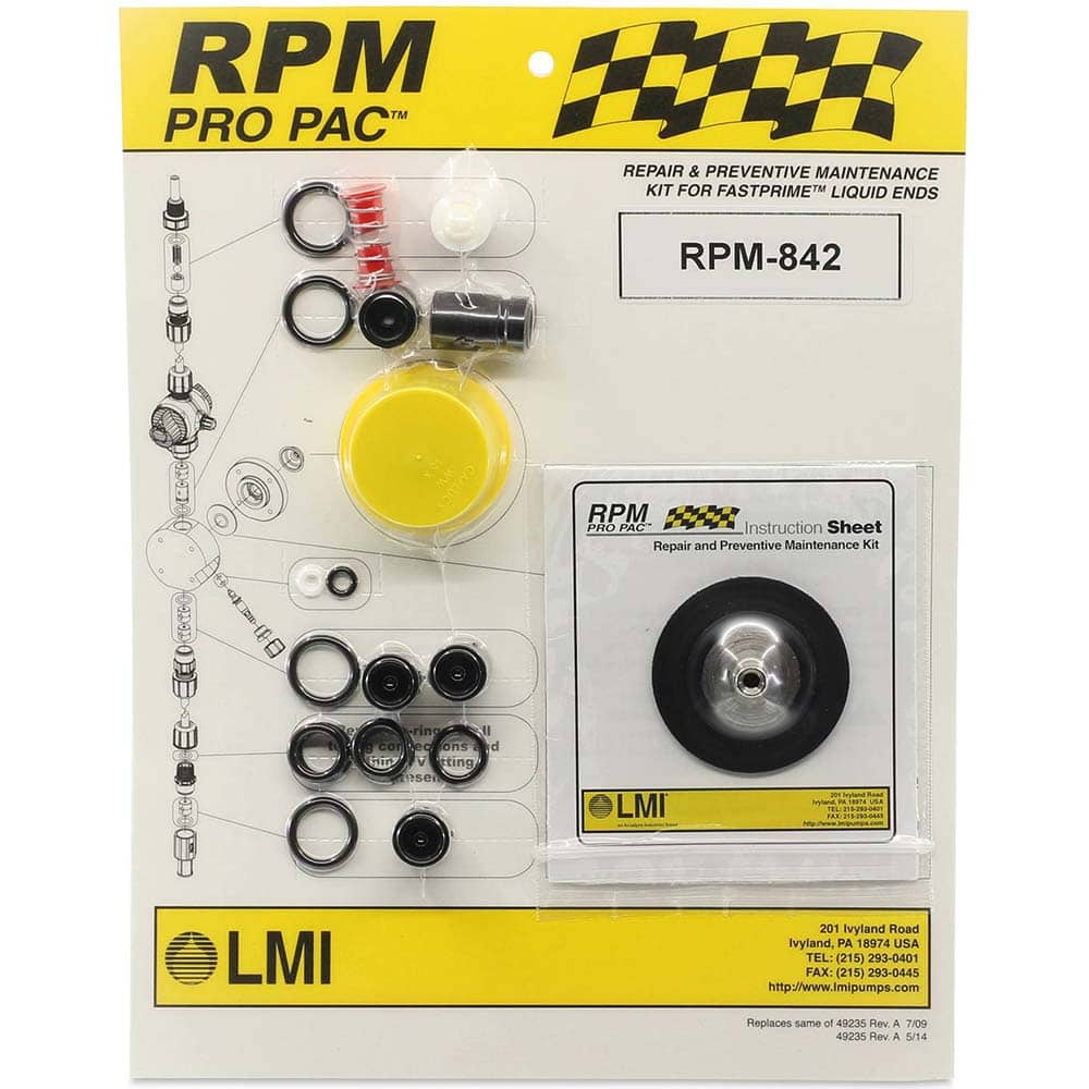 LMI - Metering Pump Accessories Type: Liquid End Preventative Maintenance Kit For Use With: LMI FASTPRIME Liquid Ends: 832xx,838xx,930Nx,930Sx,938Nx,938Sx - Benchmark Tooling