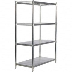 Vestil - 4 Shelf Steel Shelving - 600 Lb Capacity, 24" Wide x 74" High x 48" Deep, Stainless Steel - Benchmark Tooling