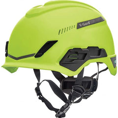 Hard Hat: Construction & Impact Resistant, Trivent, Type 1, Class C, 4-Point Suspension - Green;Yellow, HDPE, Vented, Slotted