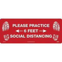 NMC - "Please Practice Social Distancing" Adhesive-Backed Floor Sign - Benchmark Tooling