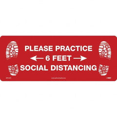 NMC - "Please Practice Social Distancing" Adhesive-Backed Floor Sign - Benchmark Tooling