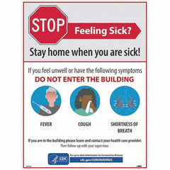 NMC - "STOP - Feeling Sick? Stay Home When You Are Sick", 18" Wide x 24" High, Paper Safety Sign - Benchmark Tooling