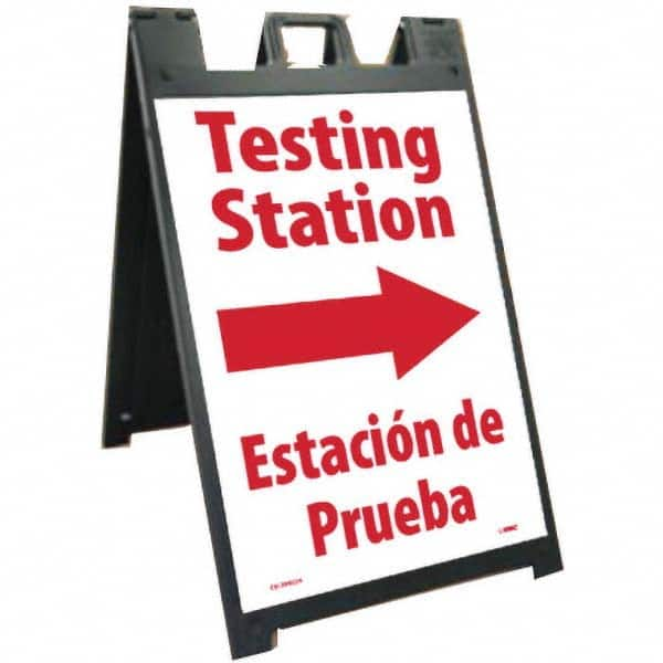 NMC - "Testing Station", 25" Wide x 45" High, Plastic Safety Sign - Benchmark Tooling