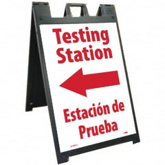 NMC - "Testing Station", 25" Wide x 45" High, Plastic Safety Sign - Benchmark Tooling