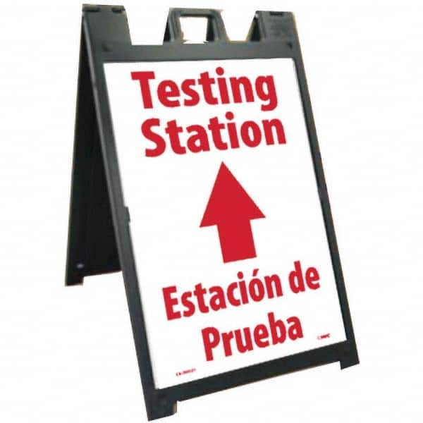 NMC - "Testing Station", 25" Wide x 45" High, Plastic Safety Sign - Benchmark Tooling