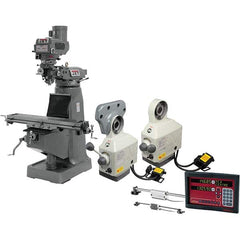 Jet - Knee Milling Machines Spindle Speed Control: Variable Speed Pulley Table Length (Inch): 49 - Benchmark Tooling