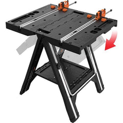 Worx - Stationary Work Benches, Tables Type: Foldup Sawhorse Top Material: Plastic - Benchmark Tooling