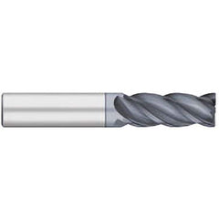 Corner Radius End Mill: 1″ Dia, 2″ LOC, 0.19″ Radius, 4 Flutes, Solid Carbide 4″ OAL, 1″ Shank Dia, 38 ° Helix, AlCromax Coated, Corner Radius End, Centercutting